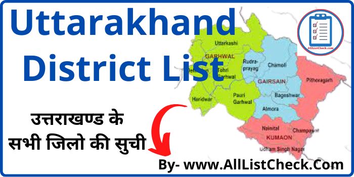 Uttarakhand District List PDF