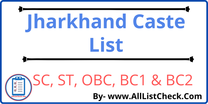 Jharkhand Caste List