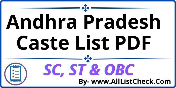 {2024} Aandhra Pradesh Caste List PDF| SC ST & OBC - All List Check