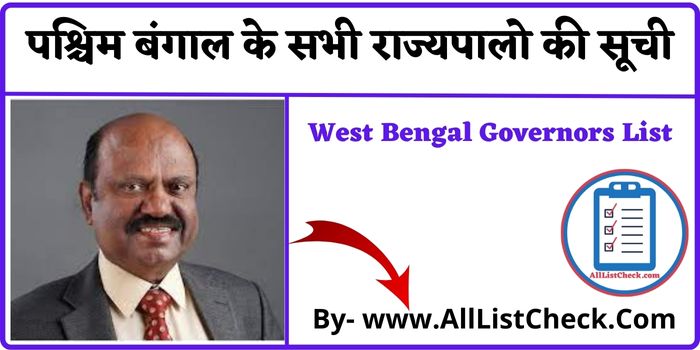 West Bengal Governors List