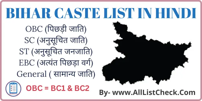 Bihar Caste List PDF