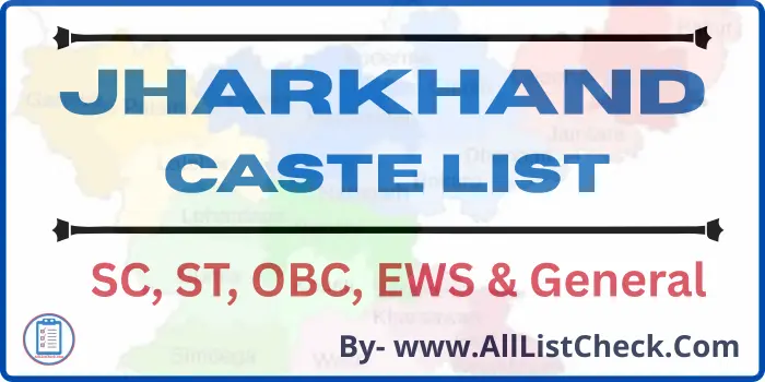 Jharkhand Caste List 2026 SC ST OBC BC1 & BC2